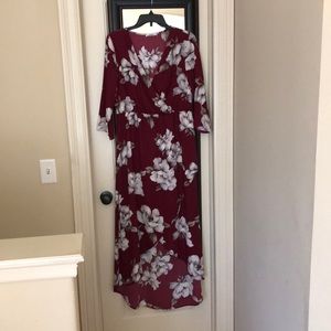 NWOT Eloges high low floral dress